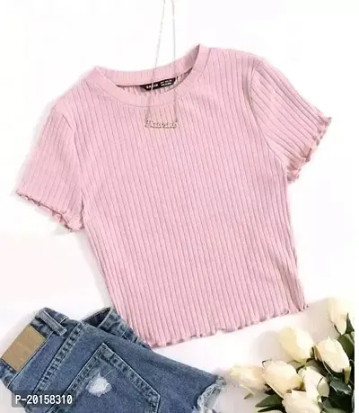 Elegant Pink Cotton Blend  Top For Women-thumb0