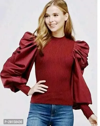 Elegant Maroon Lycra  Top For Women-thumb0