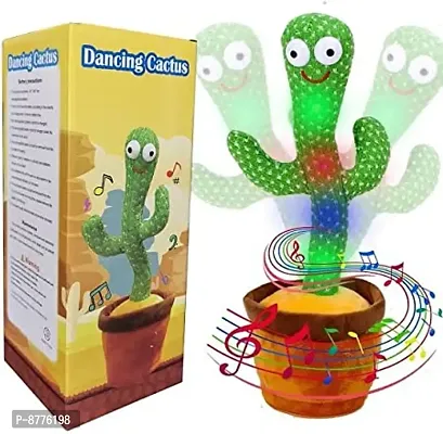 Dancing Cactus Talking Toy, Cactus Plush Toy, Wriggle  Singing Sing 120 Songs, Recording, Repeats What You say and emit Coloured Lights Home Decorate Cactus Toy-thumb0