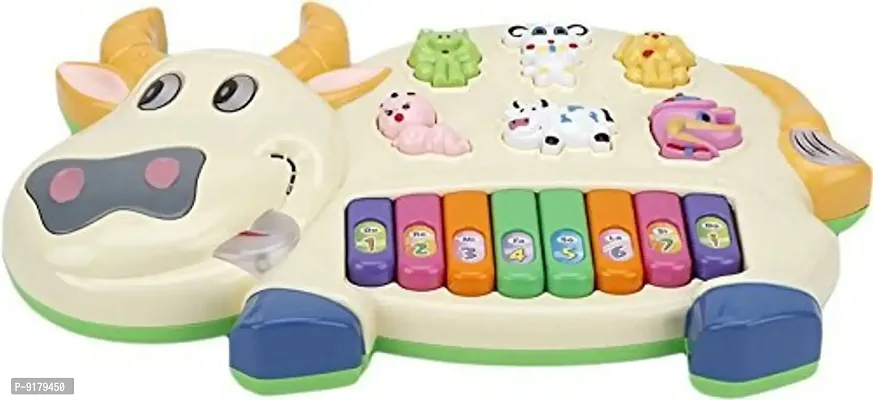 Modern Musical Cow Piano Toy with Flashing Light-thumb0
