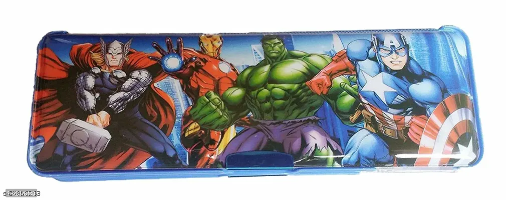 Pencil Boxes For Boys For Schools, Avenger Characters Printed Magnetic Dual Side Pencil Box,BEST RETURN GIFT,FREE GIFT INSIDE-thumb2