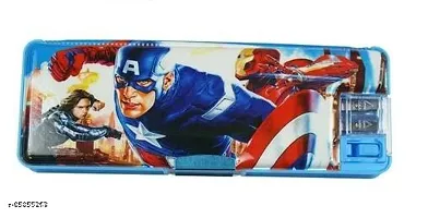 Pencil Boxes For Boys For Schools, Avenger Characters Printed Magnetic Dual Side Pencil Box,BEST RETURN GIFT,FREE GIFT INSIDE-thumb3