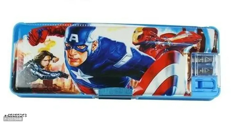 Pencil Boxes For Boys For Schools, Avenger Characters Printed Magnetic Dual Side Pencil Box,BEST RETURN GIFT,FREE GIFT INSIDE-thumb4