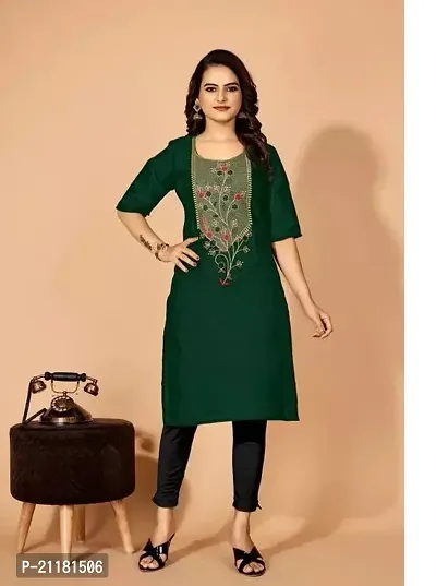 Stylish A-Line Cotton Stitched Kurti For Women-thumb0