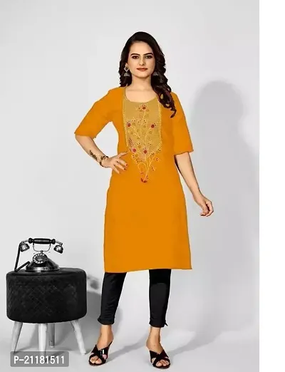 Stylish A-Line Cotton Stitched Kurti For Women-thumb0