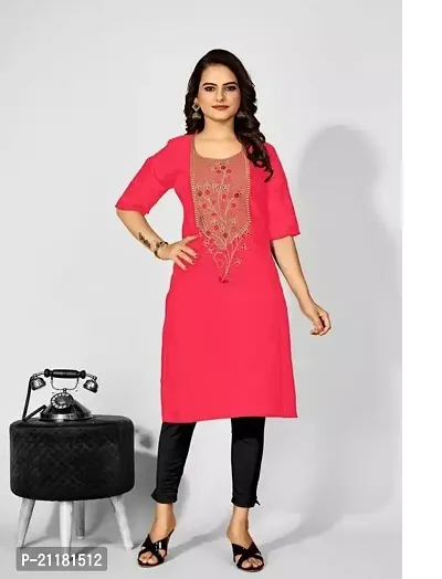 Stylish A-Line Cotton Stitched Kurti For Women-thumb0