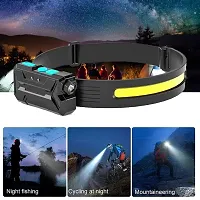 Motion Sensor LED Head Torch USB Rechargeable Waterproof Headlamp Flashlight 350 Lumen Silicone Head Lamp for Swimming, Cycling-thumb3