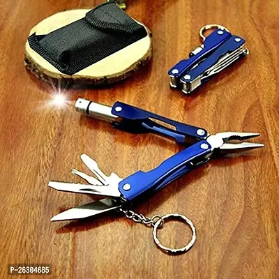 9 in 1 MultiFunctional Hand Piler Tool Keychain Traveling Tool Micro Pliers Multi function Multi Utility Plier with Built in LED Flash Light. (pack of 1Pcs) (Multicolor)-thumb5