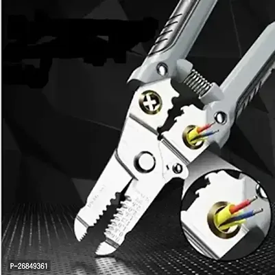 6 In 1 Multifunction Electrician Wire Plier Tool, Electrical Wire Strippers Wire Splitting Pliers, Stainless Steel Electrical Stripping Tool, Cable Stripping Cutting and Crimping-thumb2