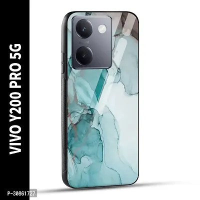 VIVO Y200 PRO 5G Back Cover Blue Green Marble Printed Glass Case