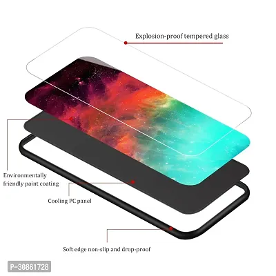 Realme 7 Back Cover Colorful Leaf Printed Glass Case-thumb4