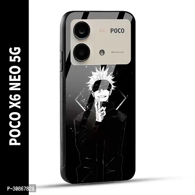 POCO X6 NEO 5G Back Cover Anime Printed Glass Case-thumb0