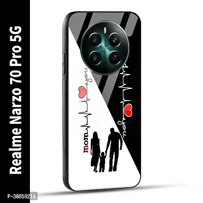 Realme Narzo 70 Pro 5G Back Cover Mom Dad Love You Printed Glass Case