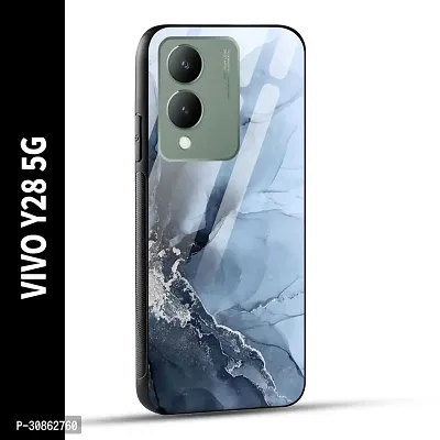 VIVO Y28 5G Back Cover Marble Printed Glass Case-thumb0