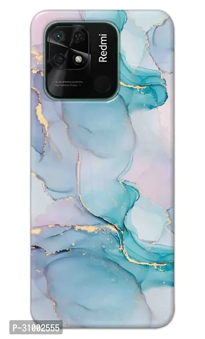 NDCOM For Redmi 10 / Redmi 10 Power Back Cover Blue Marble Printed Hard Case-thumb0