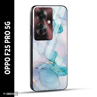 OPPO F25 PRO 5G Back Cover Blue Marble Printed Glass Case-thumb0