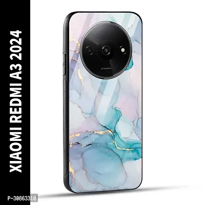 XIAOMI REDMI A3 2024 Back Cover Blue Marble Printed Glass Case