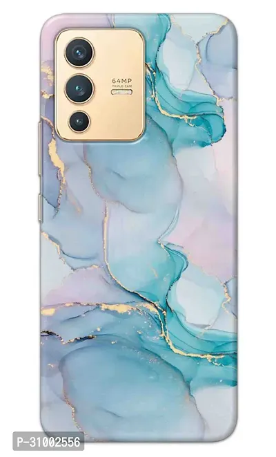 NDCOM For Vivo V23 5G Back Cover Blue Marble Printed Hard Case-thumb0