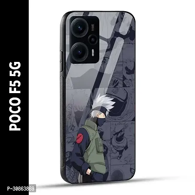 POCO F5 5G Back Cover Kakashii Printed Glass Case-thumb0