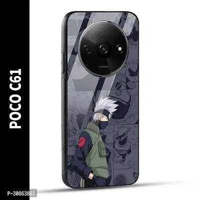 POCO C61 Back Cover Kakashii Printed Glass Case-thumb0