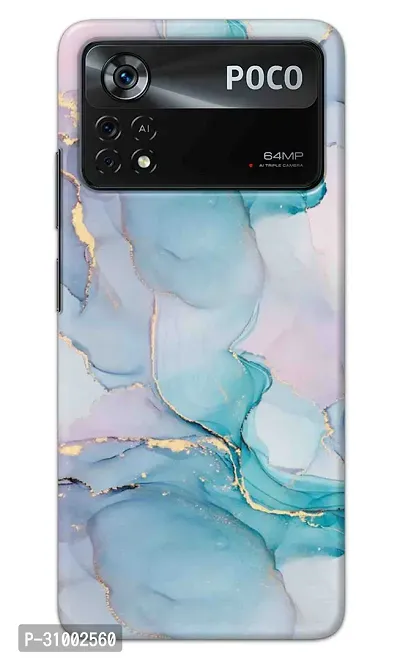 NDCOM For POCO X4 Pro 5G Back Cover Blue Marble Printed Hard Case-thumb0