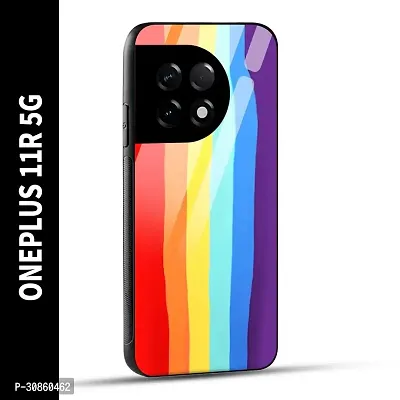 ONEPLUS 11R 5G Back Cover Rainbow Color Printed Glass Case-thumb0