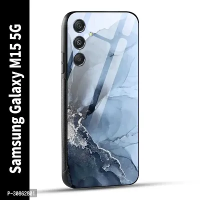 Samsung Galaxy M15 5G Back Cover Marble Printed Glass Case-thumb0