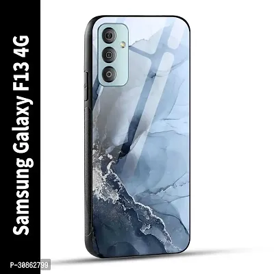 Samsung Galaxy F13 4G Back Cover Marble Printed Glass Case-thumb0