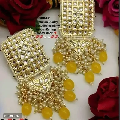 Beautiful Gold Plated Alloy Earrings Set For Women-thumb0