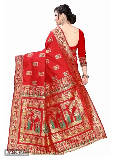 Wedding White Body With Red Pallu And Border Baluchari Silk Saree, 6.3 m  (with blouse piece) at Rs 9000 in Kolkata