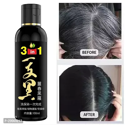 3 in 1 Black Hair Dye Shampoo For Instant Black Hair 100ml-thumb0