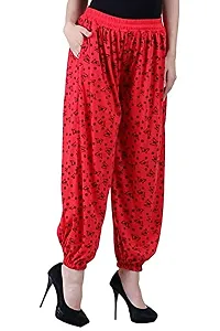 Uzmano Women's Loose Fit Viscose Blend Harem Pants (Green_Red_Hrm_Multicolor_38)-thumb3