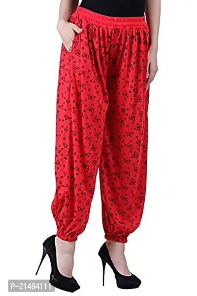 Uzmano Women's Loose Fit Viscose Blend Harem Pants (Green_Red_Hrm_Multicolor_38)-thumb4