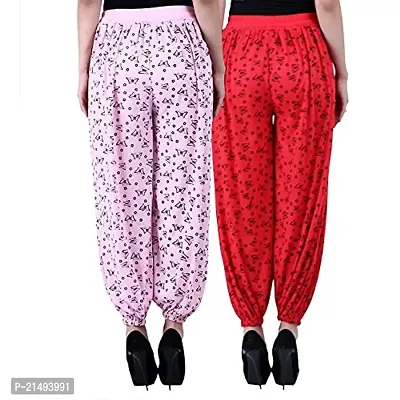 Uzmano Women's Printed Harem Pants LightPink_Red (Pack of 2) Free_Size-thumb2