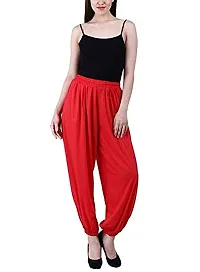 Cloths Zone Women's Solid Viscose Harem Pants (V G, Red and Black, Free Size) - Pack of 2-thumb2