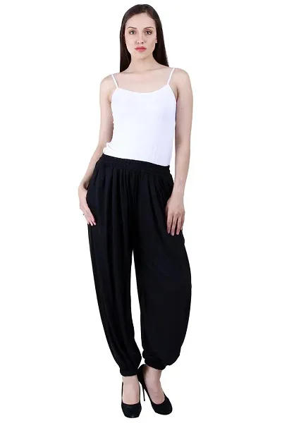 NumBrave Solid Viscose Harem Pants