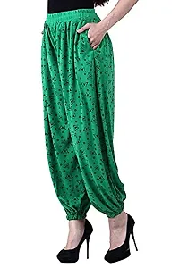 Uzmano Women's Loose Fit Viscose Blend Harem Pants (Green_Red_Hrm_Multicolor_38)-thumb2