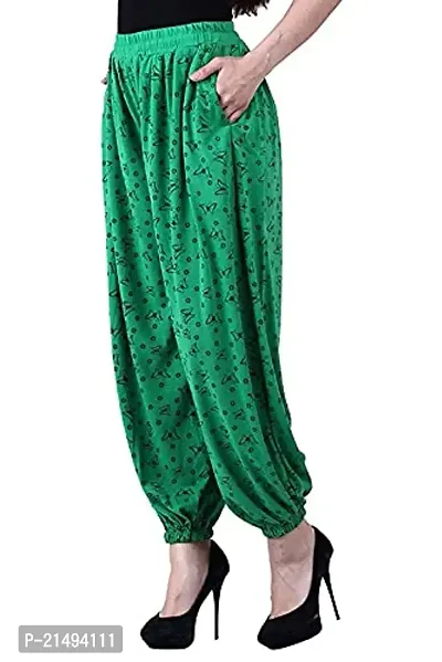 Uzmano Women's Loose Fit Viscose Blend Harem Pants (Green_Red_Hrm_Multicolor_38)-thumb3