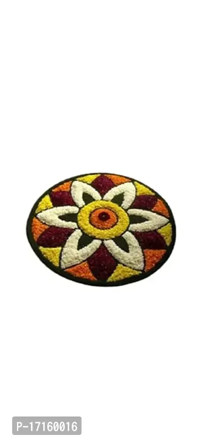 JS Enterprises, raditional As Well As Polyester Antiskid Modern Rangoli Door Mat for Home Decoration