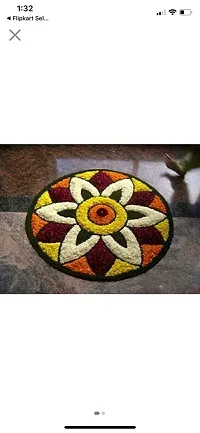 JS Enterprises, raditional As Well As Polyester Antiskid Modern Rangoli Door Mat for Home Decoration-thumb1