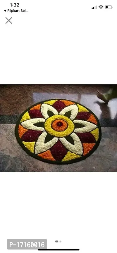 JS Enterprises, raditional As Well As Polyester Antiskid Modern Rangoli Door Mat for Home Decoration-thumb2