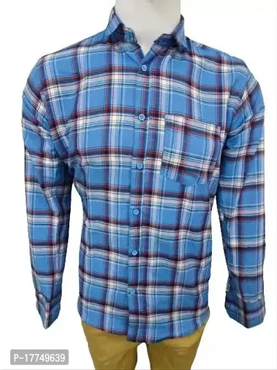 Reliable Blue Cotton Printed Long Sleeves Casual Shirts For Men-thumb0