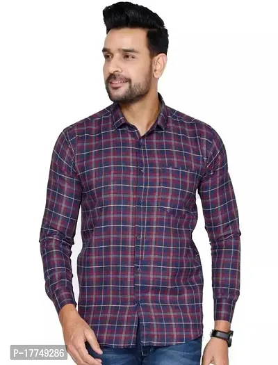 Reliable Multicoloured Cotton Blend Checked Long Sleeves Casual Shirts For Men-thumb0