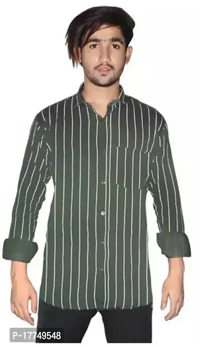 Reliable Black Cotton Striped Long Sleeves Casual Shirts For Men-thumb0