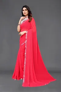 Stylish Pink Georgette Saree With Blouse Piece For Women-thumb3