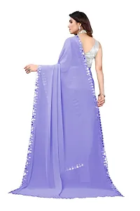 Stylish Purple Georgette Saree With Blouse Piece For Women-thumb1