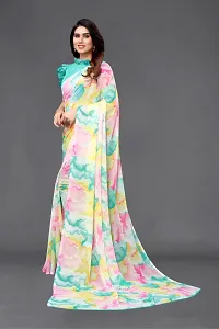 Stylish Multicoloured Georgette Saree With Blouse Piece For Women-thumb3