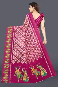 Women Geometric print Saree and cotton blend febric With Unstitched Blouse Piecee pink-thumb1