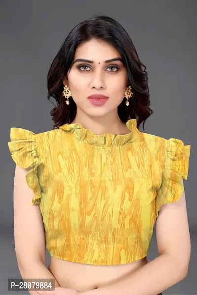 Stylish Yellow Georgette Saree With Blouse Piece For Women-thumb3