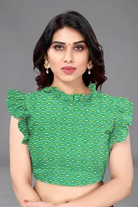 Stylish Green Georgette Saree With Blouse Piece For Women-thumb2